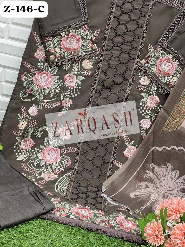 Z 146 A To C By Zarqash Georgette Pakistani Salwar Suits Wholesalers In Delhi
